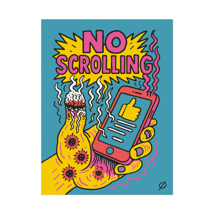 "No Scrolling" Textured Watercolor Poster
